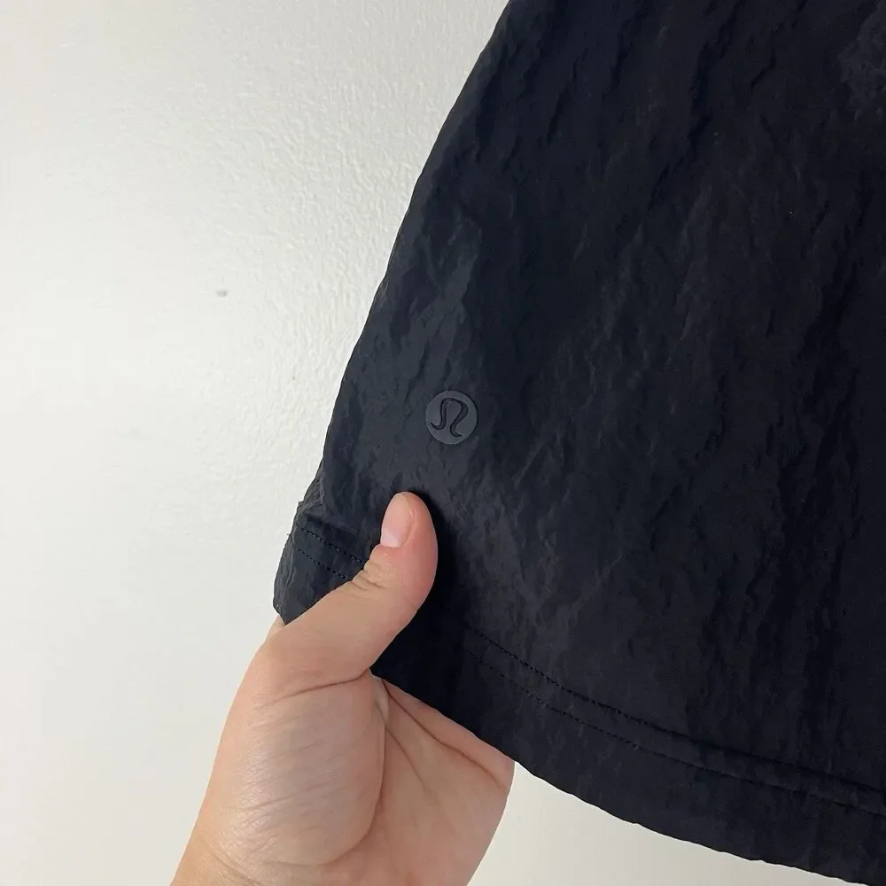 Lululemon Crinkle High-Rise Black Mini Skirt